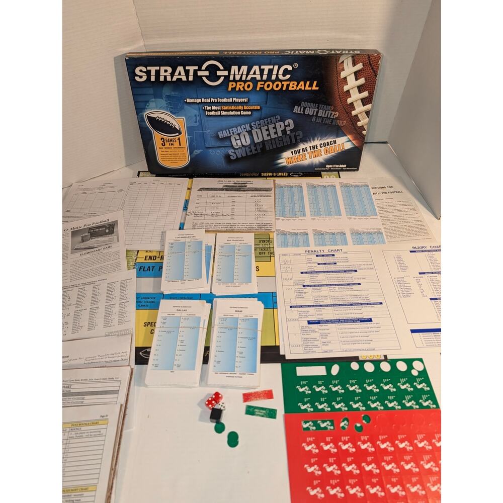 Strat-O-Matic Pro Football Board Game 2015 Complete Game NFL w/Extras